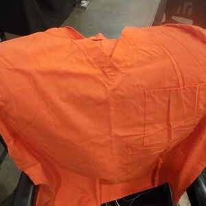 Men's Orange V-Neck Shirt